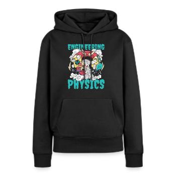 Physicien physicien - Sweat à capuche Premium bio Femme - noir - Devant - Julia (174cm)