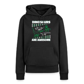 Dinosaure Dinosaure adulte - Sweat à capuche Premium bio Femme - noir - Devant - Julia (174cm)