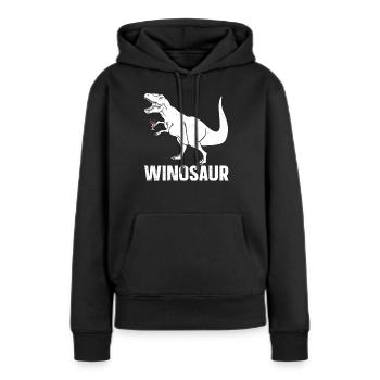 Dinosaure Dinosaure adulte - Sweat à capuche Premium bio Femme - noir - Devant - Julia (174cm)