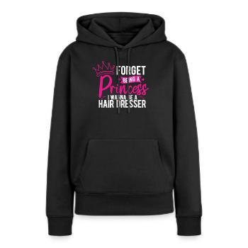 Coiffeur Coiffeur Coiffeur - Sweat à capuche Premium bio Femme - noir - Devant - Julia (174cm)
