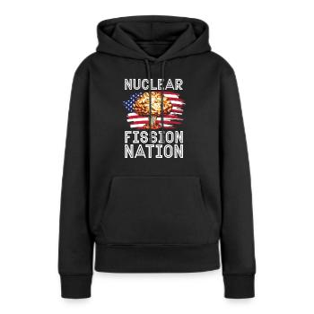 Physique Physique Physique Physique Nucléaire - Sweat à capuche Premium bio Femme - noir - Devant - Julia (174cm)