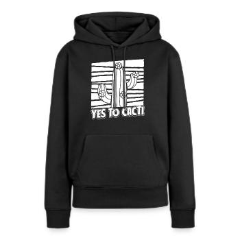 Kaktus Garten Kaktus - Frauen Premium Bio Hoodie - Schwarz - Vorne - Julia (174cm)