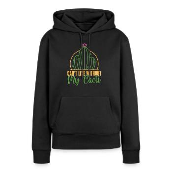 Kaktus Garten Kaktus - Frauen Premium Bio Hoodie - Schwarz - Vorne - Julia (174cm)