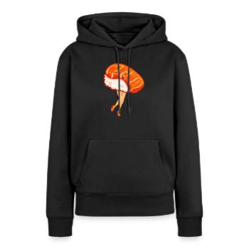 Sushi - Sweat à capuche Premium bio Femme - noir - Devant - Julia (174cm)