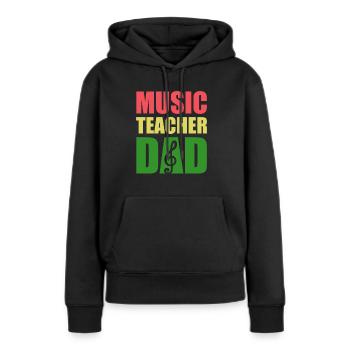 Professeur de musique Professeur de musique Professeur de musique - Sweat à capuche Premium bio Femme - noir - Devant - Julia (174cm)