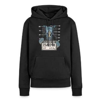 Nashorn Rhino Polizeifoto - Frauen Premium Bio Hoodie - Schwarz - Vorne - Julia (174cm)
