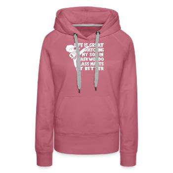 Taekwondo Mère Taekwondo Mama - Sweat à capuche Premium bio Femme - mauve - Devant - Isabella (175cm)