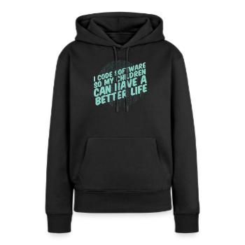 Entwickler Coder Programmierer Elternteil - Frauen Premium Bio Hoodie - Schwarz - Vorne - Julia (174cm)
