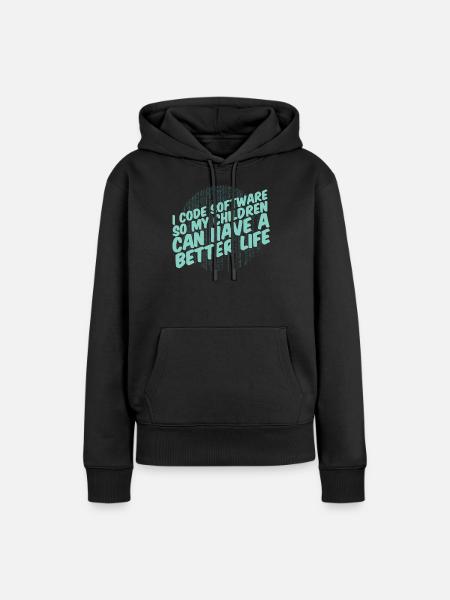 Entwickler Coder Programmierer Elternteil - Frauen Premium Bio Hoodie - Schwarz