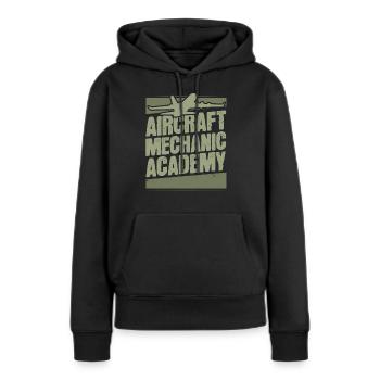 Académie de mécanique aéronautique - Sweat à capuche Premium bio Femme - noir - Devant - Julia (174cm)