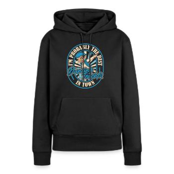 Tanzlehrer Tupfen - Frauen Premium Bio Hoodie - Schwarz - Vorne - Julia (174cm)