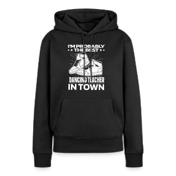 Tanzlehrer Turnschuhe - Frauen Premium Bio Hoodie - Schwarz - Vorne - Julia (174cm)