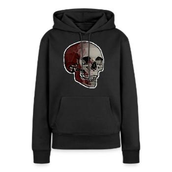CRÂNE DE PIXEL - Sweat à capuche Premium bio Femme - noir - Devant - Julia (174cm)