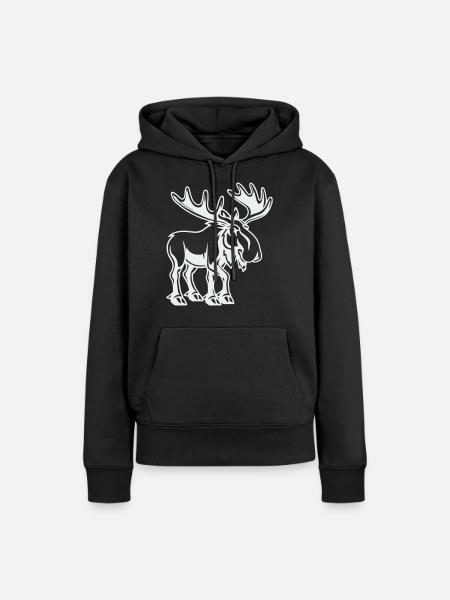 elch - Frauen Premium Bio Hoodie - Schwarz