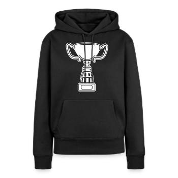 Pokal - Frauen Premium Bio Hoodie - Schwarz - Vorne - Julia (174cm)