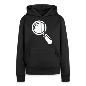 lupe - Frauen Premium Bio Hoodie - Schwarz - Vorne - Julia (174cm)