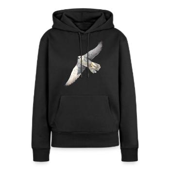 GyrFalcoin Flug - Frauen Premium Bio Hoodie - Schwarz - Vorne - Julia (174cm)
