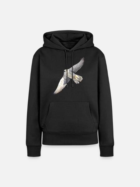 GyrFalcoin Flug - Frauen Premium Bio Hoodie - Schwarz