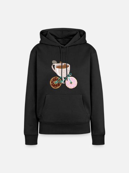 Donut Coffee Bicycle - Frauen Premium Bio Hoodie - Schwarz