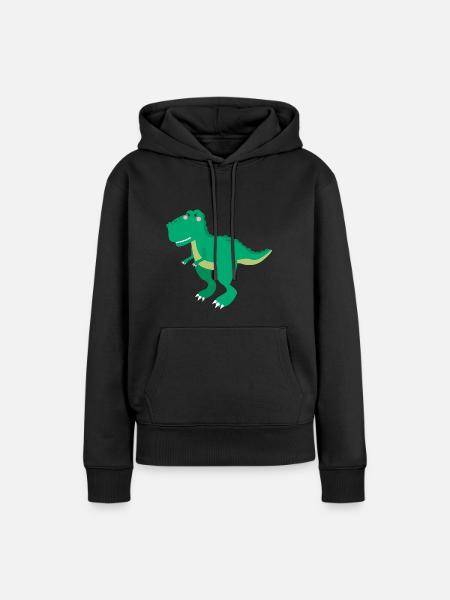Dinosaurier - Frauen Premium Bio Hoodie - Schwarz