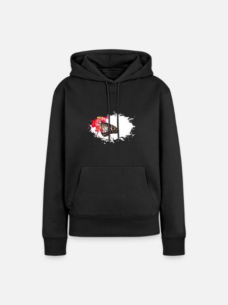 butterfly, Schmetterling - Frauen Premium Bio Hoodie - Schwarz