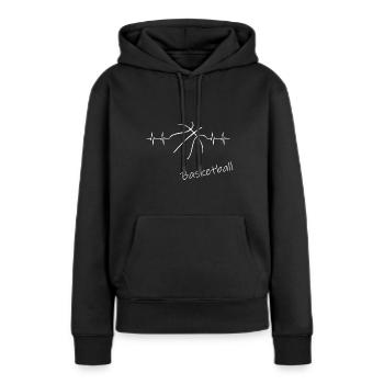 Basketball Herzschlag heartbeat Streetball - Frauen Premium Bio Hoodie - Schwarz - Vorne - Julia (174cm)