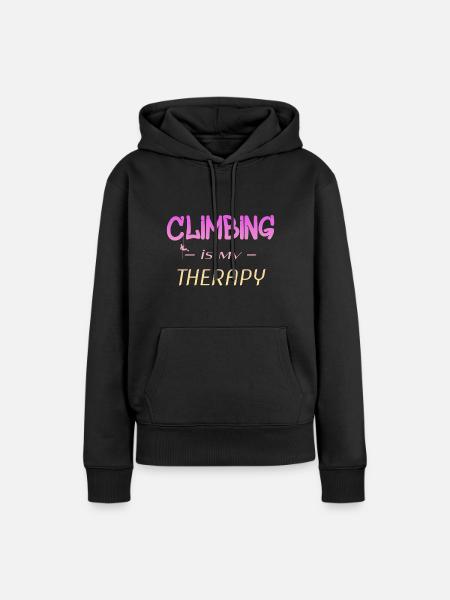 Climber Retro Climbing - Frauen Premium Bio Hoodie - Schwarz