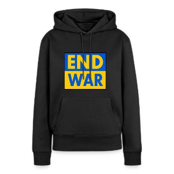 End war - Frauen Premium Bio Hoodie - Schwarz - Vorne - Julia (174cm)