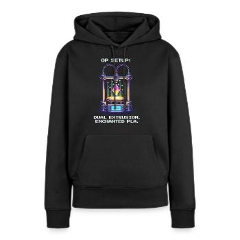 Configuration à double extrusion | Calibrage de l’impression 3D PLA - Sweat à capuche Premium bio Femme - noir - Devant - Julia (174cm)