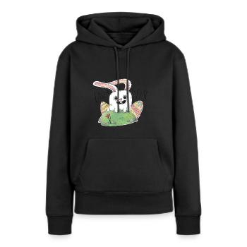 Pâques est là! Joli cadeau cool pour les enfants - Sweat à capuche Premium bio Femme - noir - Devant - Julia (174cm)