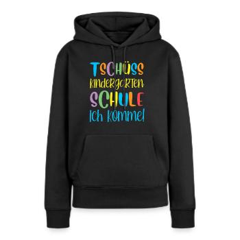 Einschulung - Frauen Premium Bio Hoodie - Schwarz - Vorne - Julia (174cm)