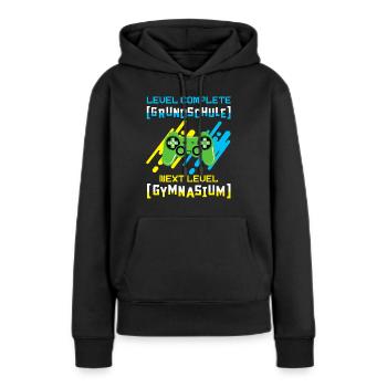 Gymnasium - Frauen Premium Bio Hoodie - Schwarz - Vorne - Julia (174cm)