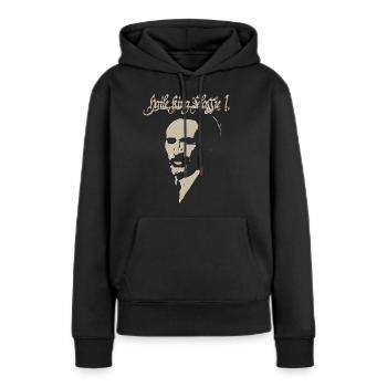 Haile Selassie Rastafari silhouette - Sweat à capuche Premium bio Femme - noir - Devant - Julia (174cm)