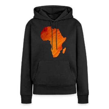 Karte von Afrika - Frauen Premium Bio Hoodie - Schwarz - Vorne - Julia (174cm)