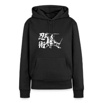 Ninjutsu - Sweat à capuche Premium bio Femme - noir - Devant - Julia (174cm)