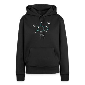 Caféine - Sweat à capuche Premium bio Femme - noir - Devant - Julia (174cm)