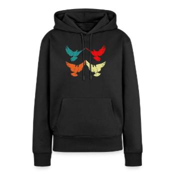 Pigeons voyageurs Oiseaux Élevage de pigeons - Sweat à capuche Premium bio Femme - noir - Devant - Julia (174cm)