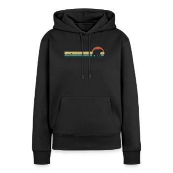 Bear Vintage - Women’s Premium Organic Hoodie - black - Front - Julia (174cm)