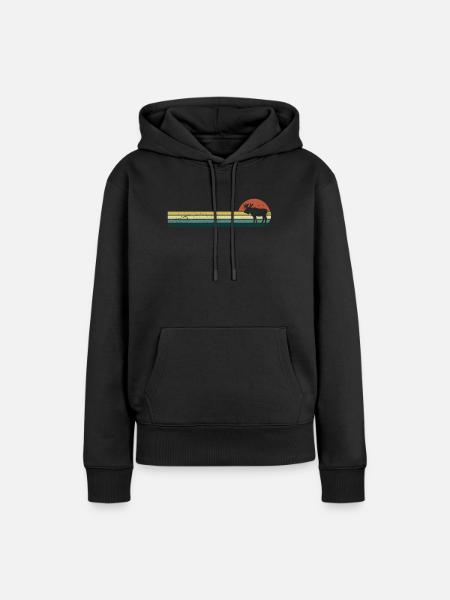 Moose Retro Nature Conservation - Sweat à capuche Premium bio Femme - noir