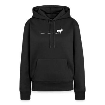 Traces d’idées cadeaux d’orignaux - Sweat à capuche Premium bio Femme - noir - Devant - Julia (174cm)