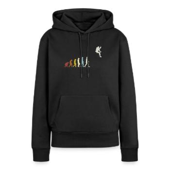 Escalade Evolution Alpinisme Bloc Vintage - Sweat à capuche Premium bio Femme - noir - Devant - Julia (174cm)