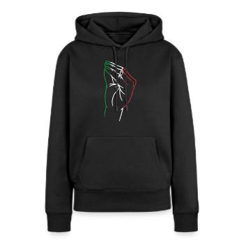 Italie Italien Drapeau italien italien - Sweat à capuche Premium bio Femme - noir - Devant - Julia (174cm)