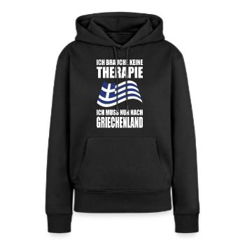 Griechenland Therapie Griechische Flagge Grieche - Frauen Premium Bio Hoodie - Schwarz - Vorne - Julia (174cm)