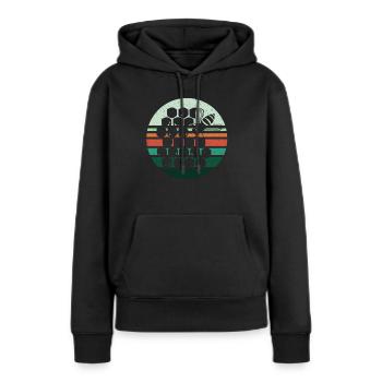 Apiculteur Vintage - Sweat à capuche Premium bio Femme - noir - Devant - Julia (174cm)
