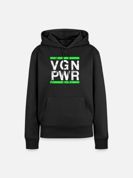 Vegan Power | Veganer - Frauen Premium Bio Hoodie - Schwarz