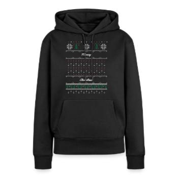 Weihnachts Muster - Frauen Premium Bio Hoodie - Schwarz - Vorne - Julia (174cm)