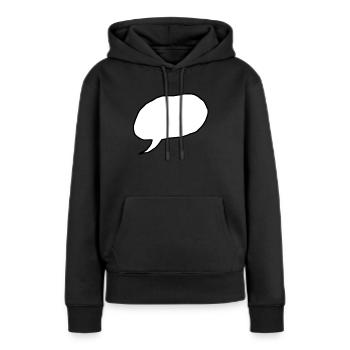 Sprechblase - Frauen Premium Bio Hoodie - Schwarz - Vorne - Julia (174cm)