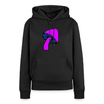 Champignon psychédélique - Sweat à capuche Premium bio Femme - noir - Devant - Julia (174cm)