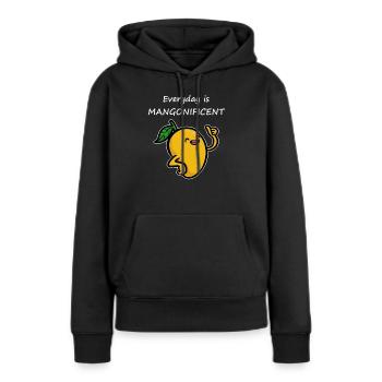 mangue - Sweat à capuche Premium bio Femme - noir - Devant - Julia (174cm)