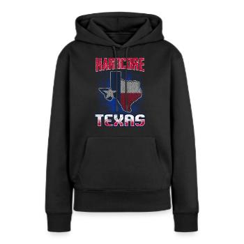 Texas - Sweat à capuche Premium bio Femme - noir - Devant - Julia (174cm)